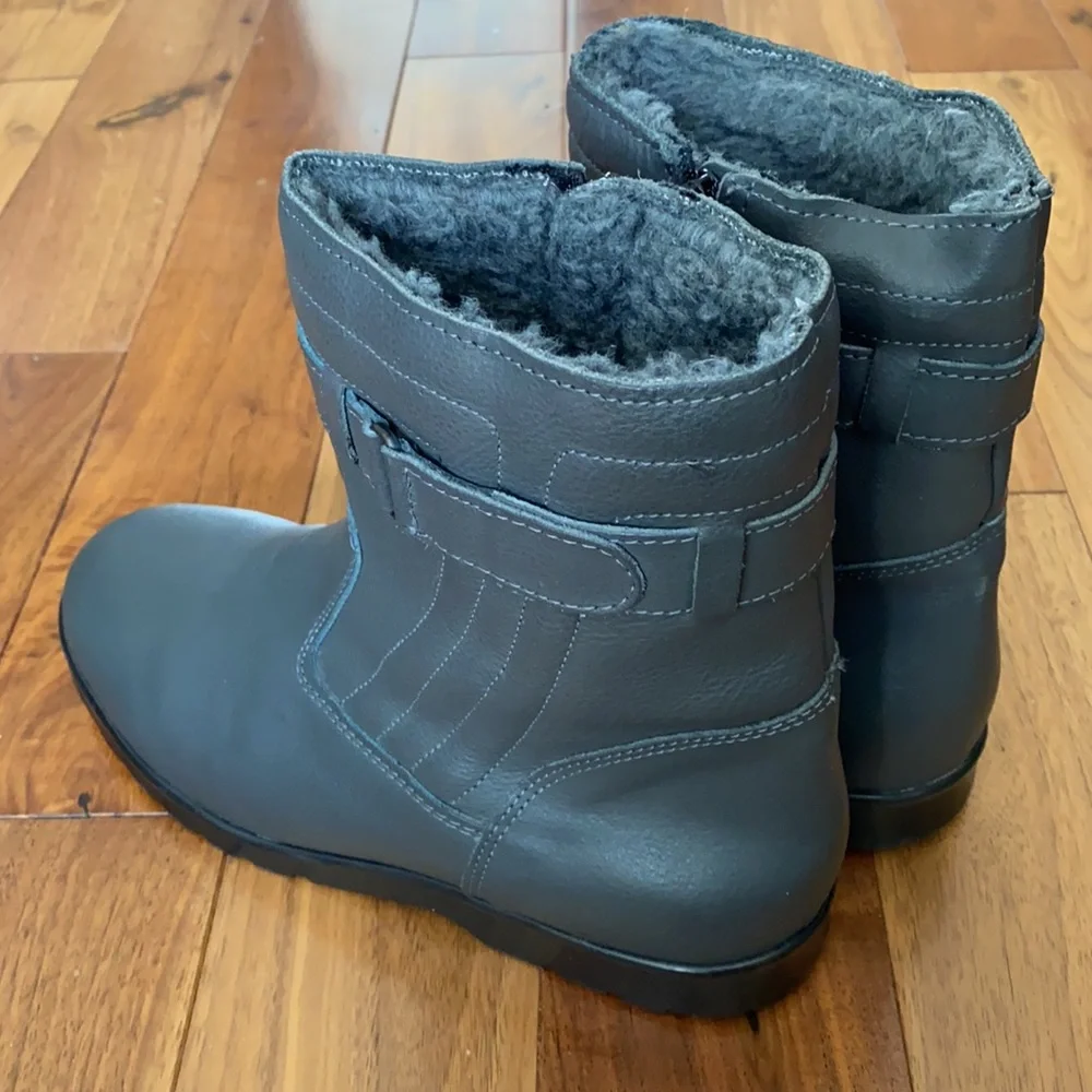 Vintage Men’s Leather Boots Grey Sheepskin made in Italy size US 9.5 EU 43.5